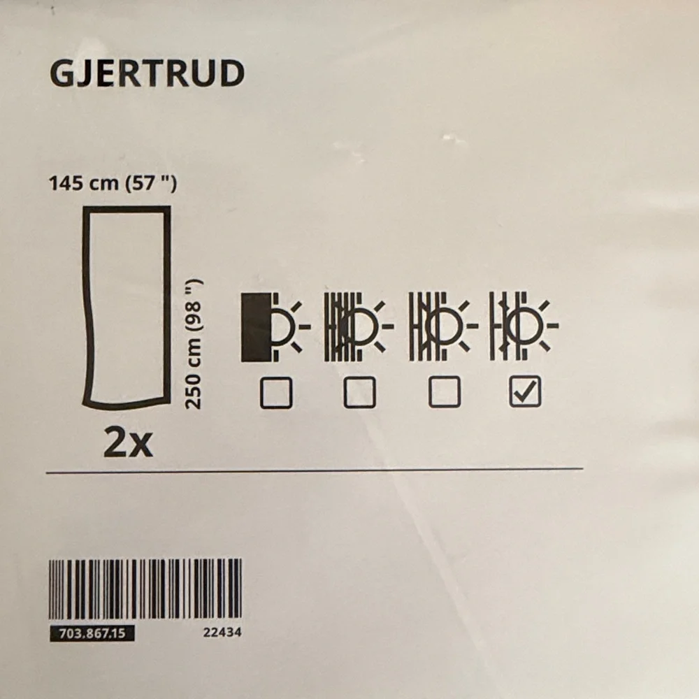 New IKEA white Sheer Curtains 2pc size 145cm 57” inches by 98” inches